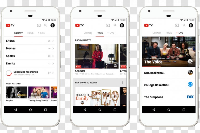 YouTube TV Live Television Streaming Media - Sling Tv - Subscribe Transparent PNG