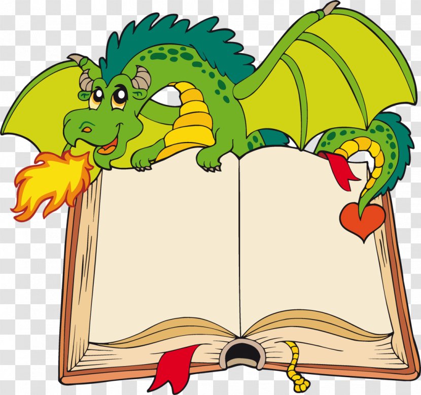Cartoon Dragon Clip Art - Organism - Magic Book Transparent PNG