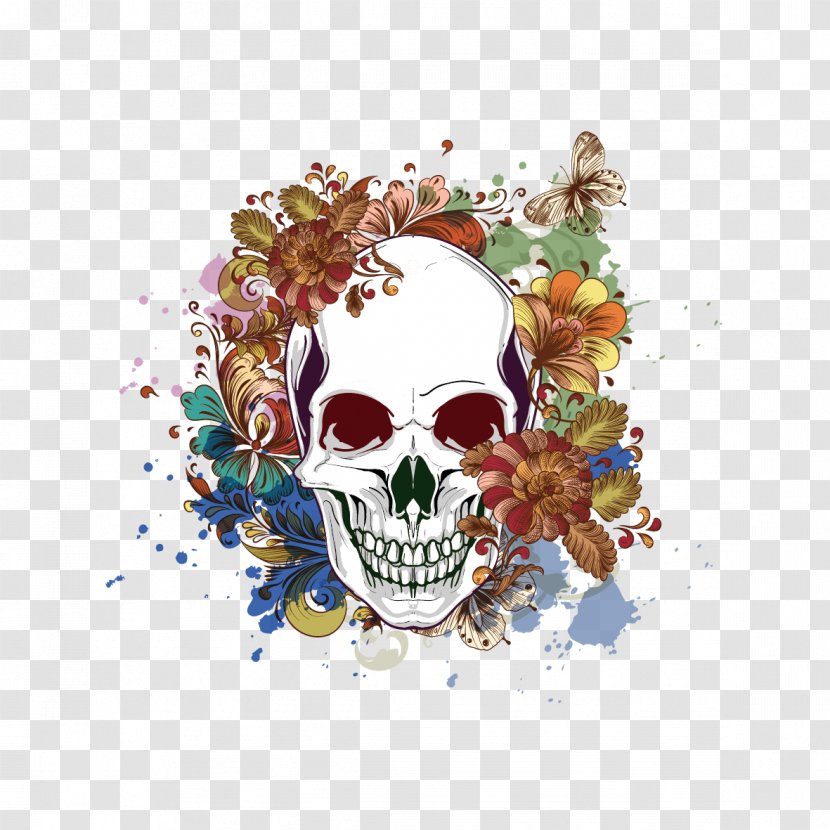 Calavera Skull Euclidean Vector Skeleton Bone - Product - Creative Ghost Festival Transparent PNG