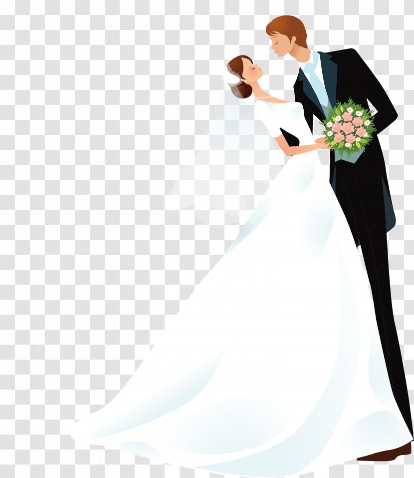 Bridegroom Cartoon Wedding - Illustration - Bride And Groom Transparent PNG