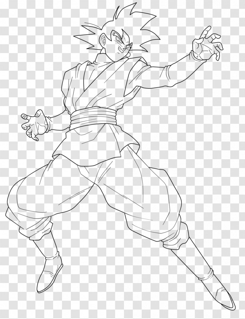 Line Art Goku Vegeta Trunks Dragon Ball Z Dokkan Battle - Black And White - Color Transparent PNG