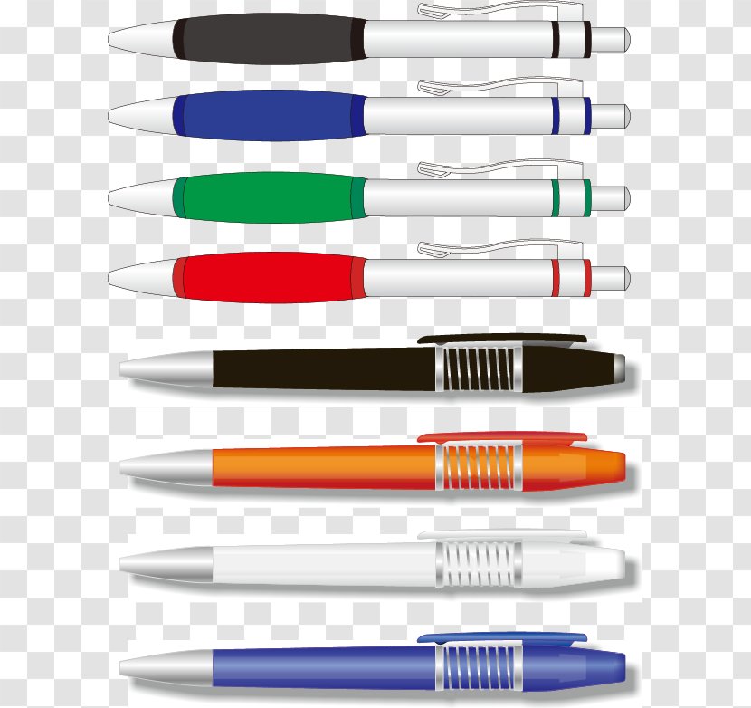 Ballpoint Pen Paper Pencil - Ball - Vector Color Pattern Transparent PNG