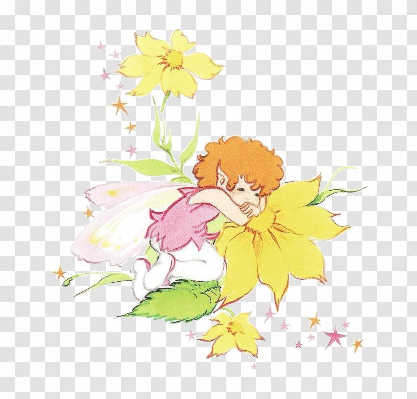 Floral Design Fairy Child Cut Flowers Room - Flowering Plant Transparent PNG