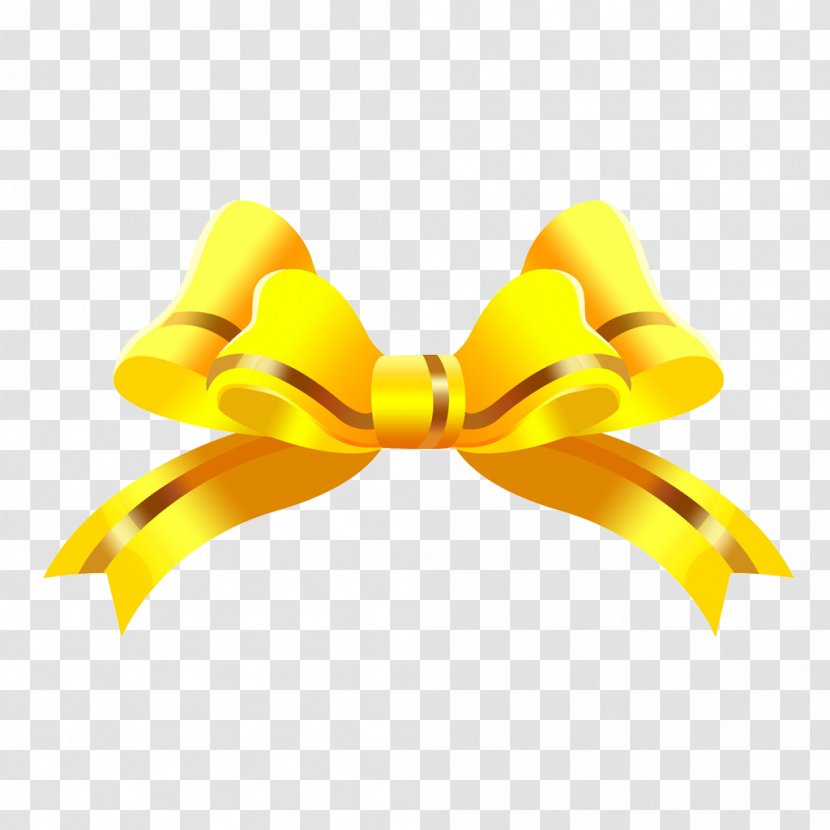 Shoelace Knot Gift Ribbon - Gratis - Yellow Bowknot Transparent PNG
