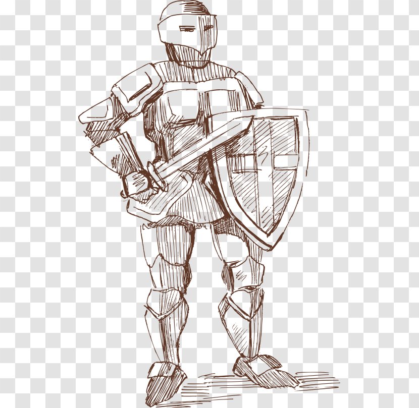 Knight Euclidean Vector Illustration - Art - Armored Warrior Transparent PNG