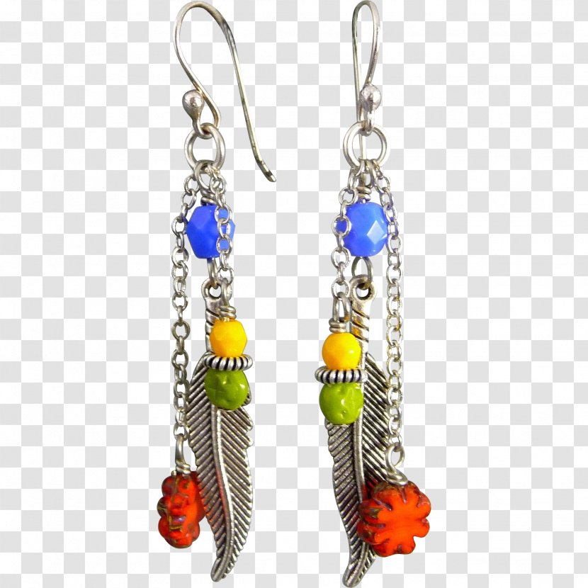 Earring Jewellery Bead Handmade Jewelry Necklace - Body - Feather Earrings Transparent PNG