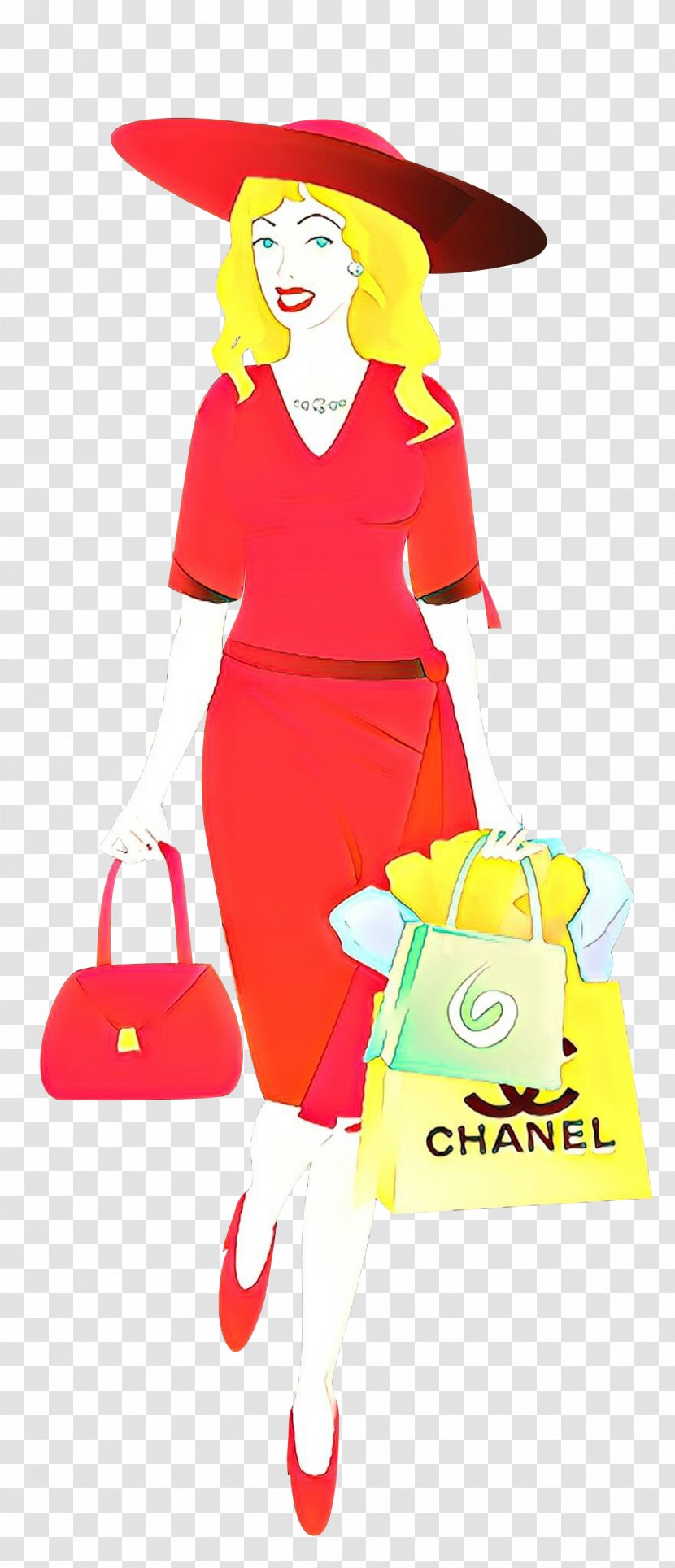 Yellow Red Fashion Illustration Bag Tote - Handbag Style Transparent PNG