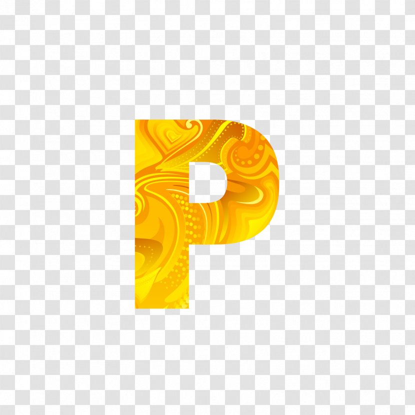 Letter P Yellow Computer File - The Golden Letters Transparent PNG