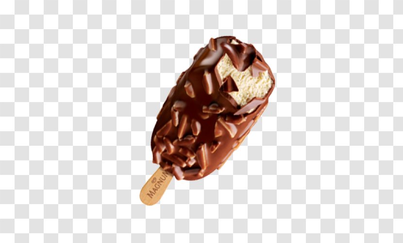 Chocolate Ice Cream Magnum Praline White - Food - Caramel Transparent PNG