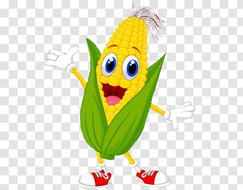Corn On The Cob Maize Sweet Cartoon - Vegetable Transparent PNG