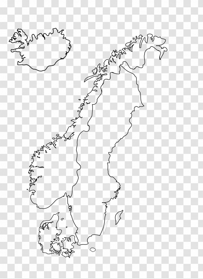 Union Between Sweden And Norway Vector Map - Hand Transparent PNG