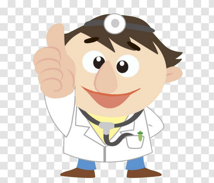 Cartoon Physician Thumb Signal Clip Art - Watercolor - Doctor Thumbs Up Transparent PNG