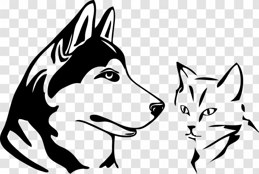 Siberian Husky Drawing Alaskan Line Art - Animal Transparent PNG