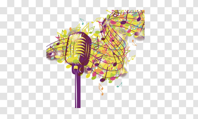 Microphone Musical Note - Watercolor - Cool Transparent PNG