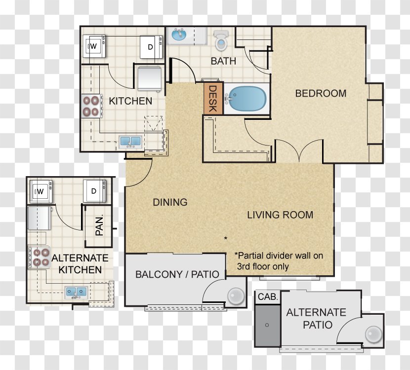 Floor Plan The Presidio Apartments Pavilions Bedroom - Schematic - Apartment Transparent PNG