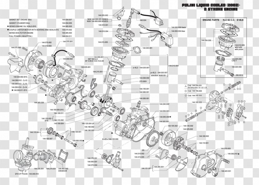 Motorcycle Technical Drawing Engine Polini Transparent PNG