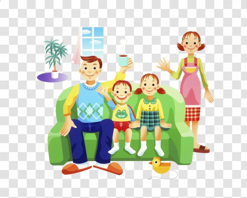 Happiness Cartoon Clip Art - Drawing - Happy Family Transparent PNG