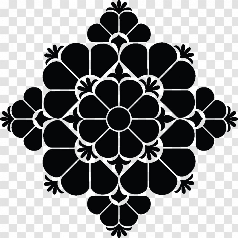 Symmetry White Black M Pattern - Monochrome - Wall Pin Transparent PNG
