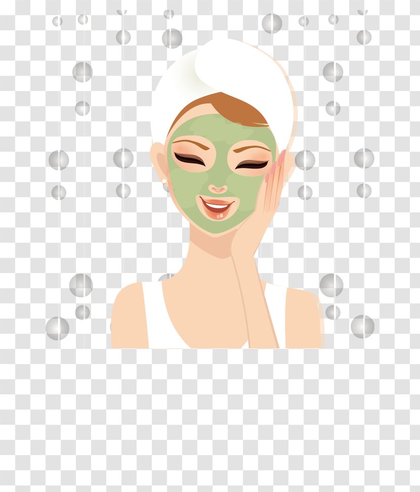 Cartoon Beauty Facial - Skin Face Mask Apply Transparent PNG