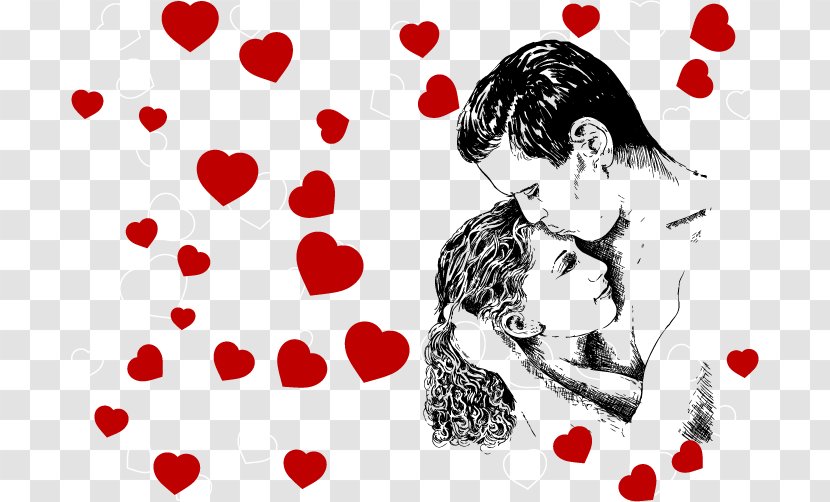 Love Euclidean Vector Kiss Clip Art - Frame - Painted Kissing Couple Transparent PNG