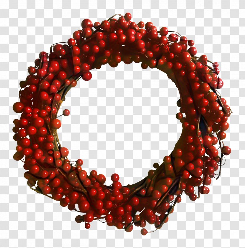 Wreath Bead Door Popcorn & Cranberry Garland Ornament - Jewelry Making Transparent PNG