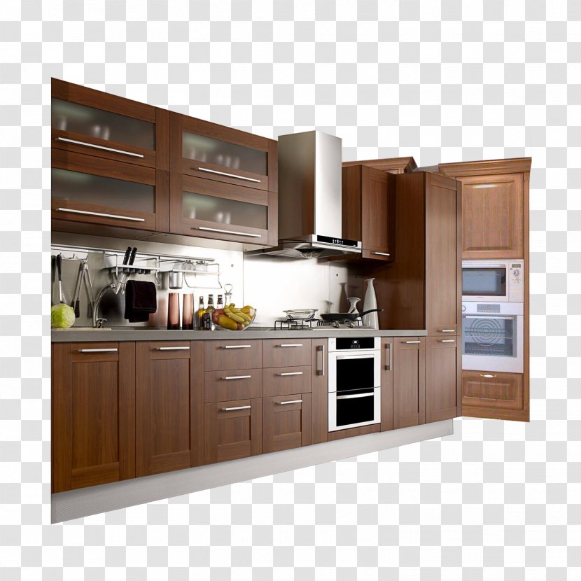 Kitchen Cabinet Cabinetry Door - Polyvinyl Chloride - Wooden Cabinets Transparent PNG