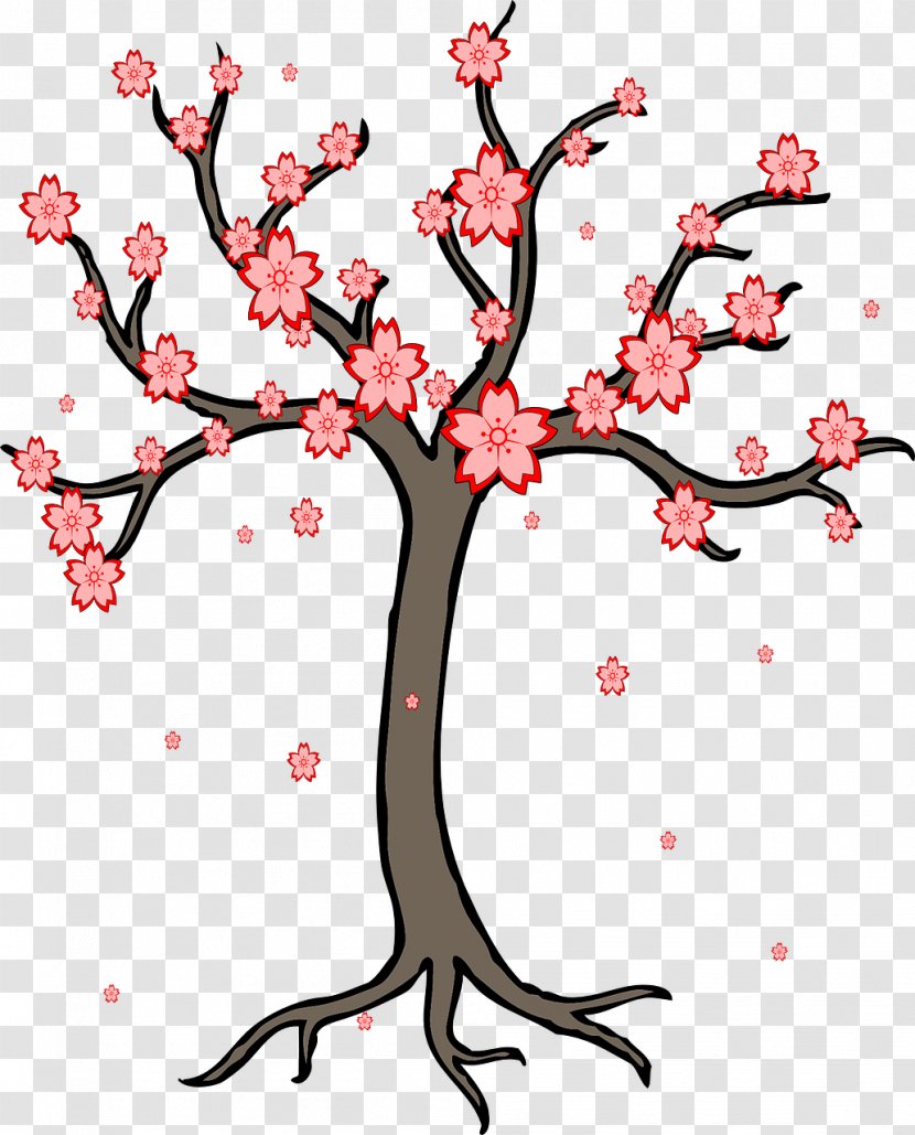 Tree Trunk Clip Art - Olive - Cherry Blossom Transparent PNG