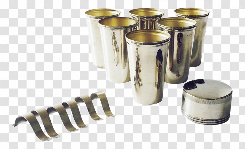 Metal Brass Glass Mug Tableware - Silver - Vintage Tin Mugs Transparent PNG