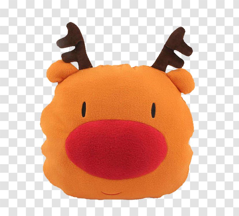 Reindeer Pillow Christmas Dakimakura Quilt - Deer - Orange Transparent PNG
