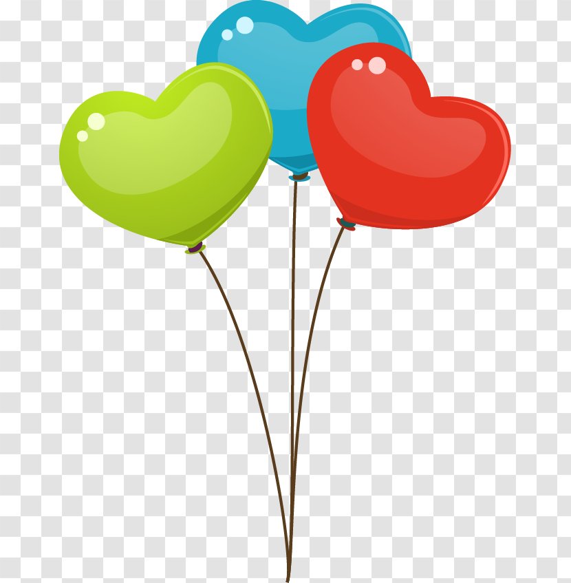 Heart Toy Balloon Clip Art - Animation - Color Cartoon Heart-shaped Balloons Transparent PNG