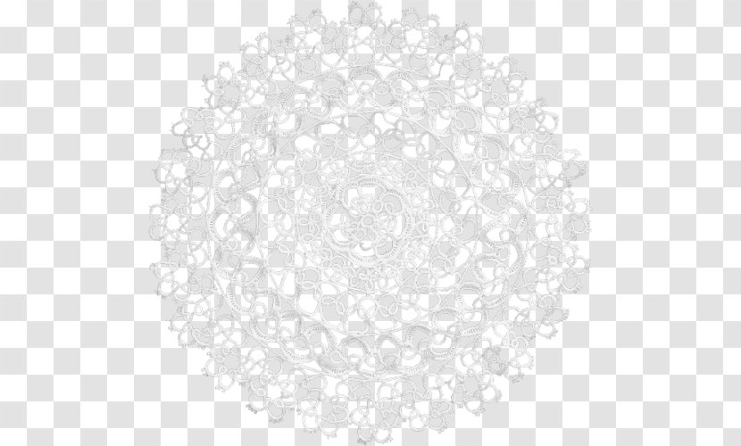 Doily Place Mats Circle White - Line Art Transparent PNG