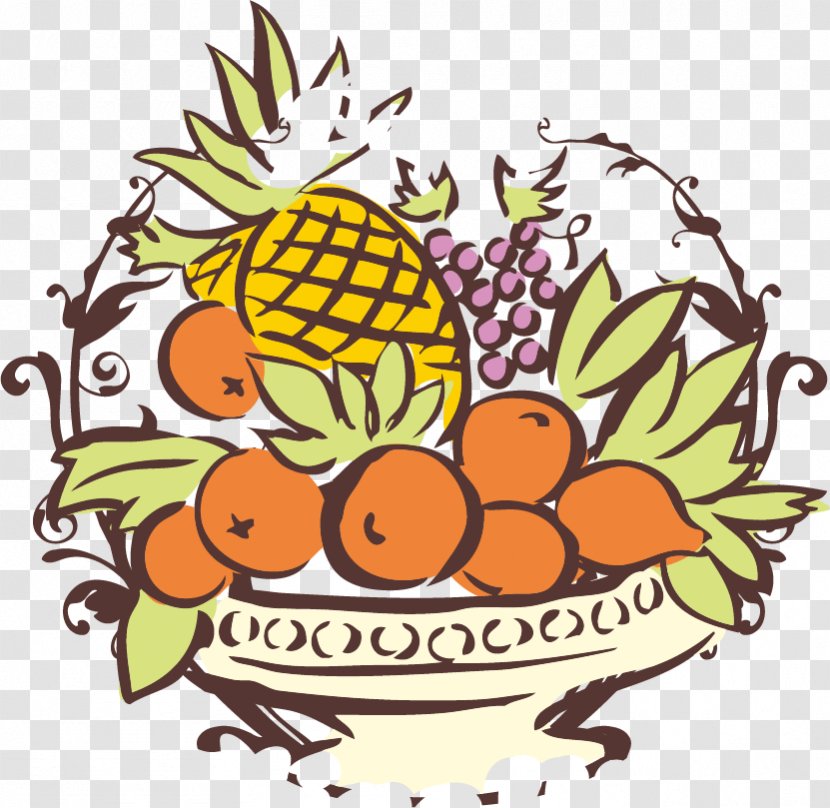 Pineapple - Floral Design - Apple Fruit Basket Vector Material Transparent PNG