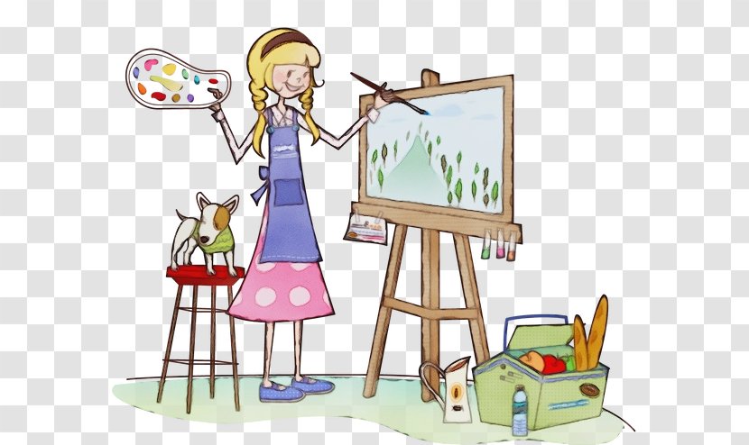 Cartoon Easel Clip Art Sharing Play - Child Toy Transparent PNG