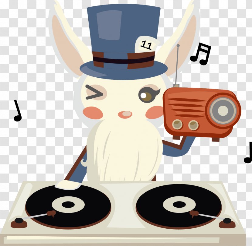 Disc Jockey Clip Art - Watercolor - Vector Bunny DJ Musician Transparent PNG