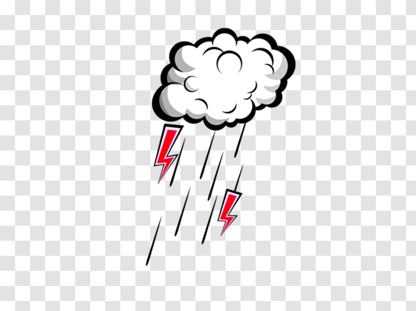 Thunder Lightning Rain Overcast Watercolor Cartoon Cloud Transparent Png