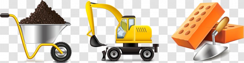 Truck Excavator Architectural Engineering - Trolley Vector Elements Transparent PNG
