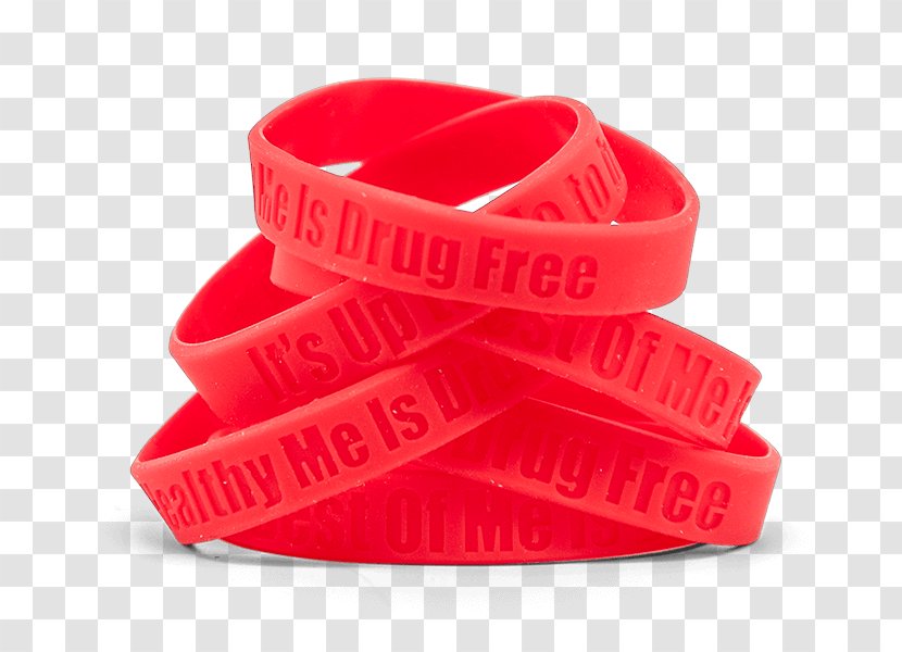 Wristband Red Ribbon Gel Bracelet - Wrist Transparent PNG