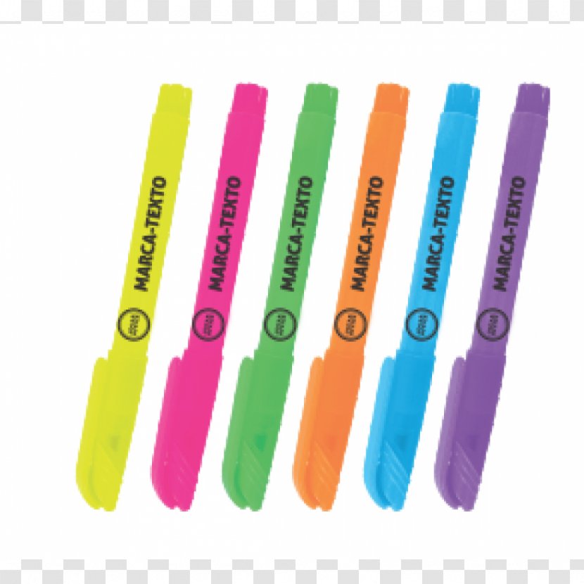 Plastic Pens Highlighter Ballpoint Pen - Fiber - Caneta Transparent PNG