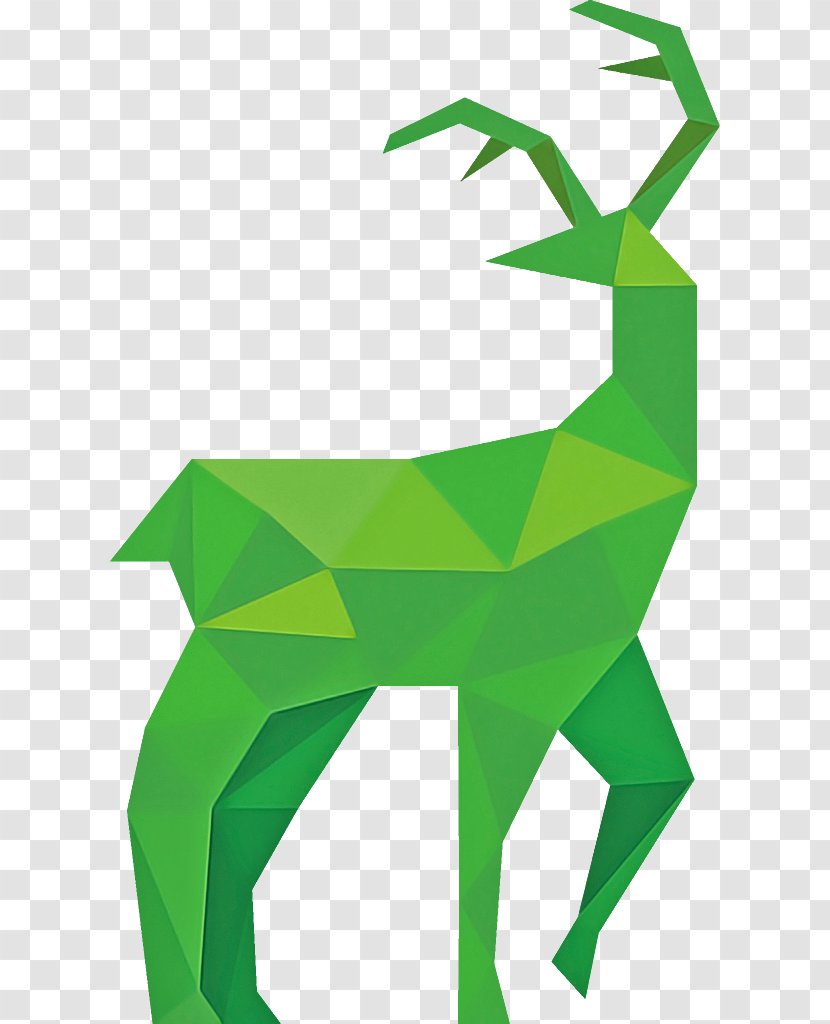 Origami - Green - Paper Product Deer Transparent PNG