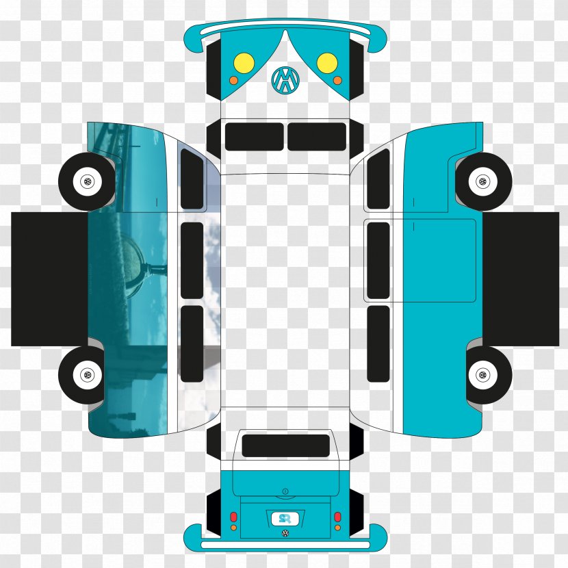 Paper Volkswagen Type 2 Van Car Transparent PNG