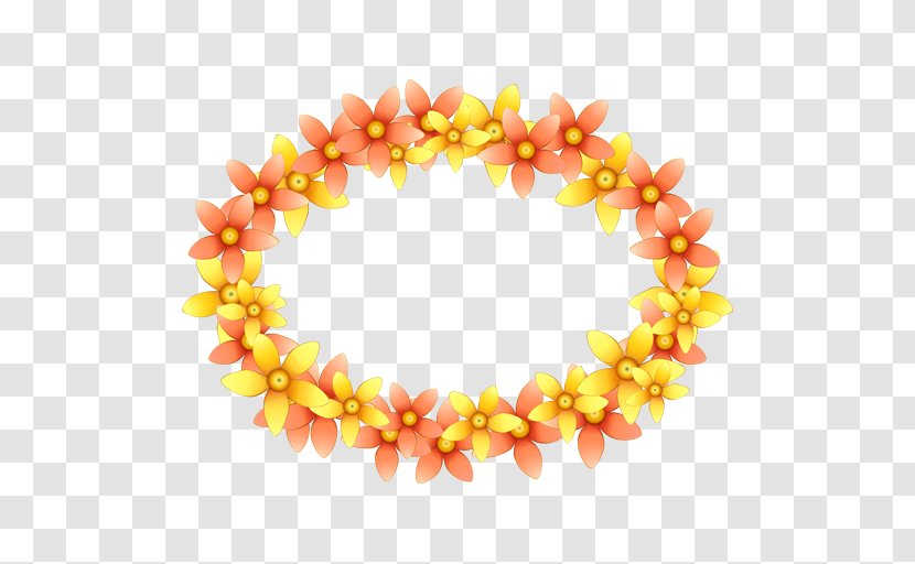 Clip Art - Orange - Autumn Wreath Transparent PNG