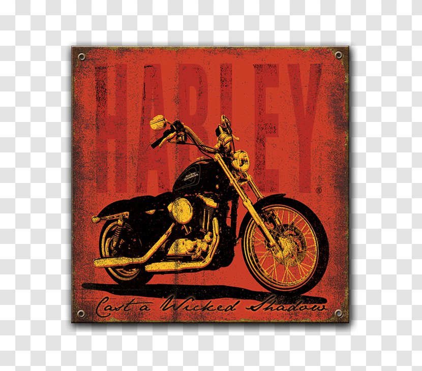 Harley-Davidson Motorcycle Shadow Steel Den Man Cave - Journey Inc - Wooden Plaque Material Transparent PNG