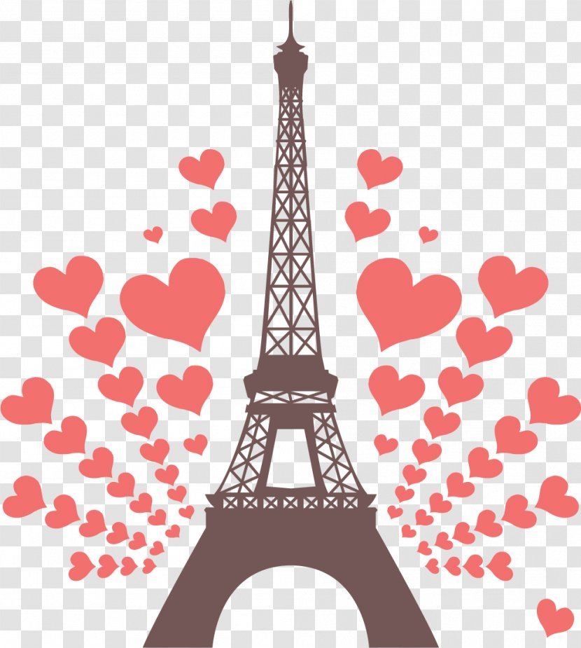 Eiffel Tower Silhouette - Heart Transparent PNG