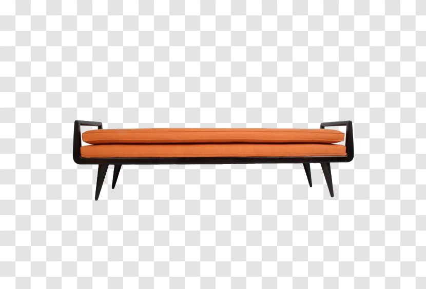 Bench Mid-century Modern Seat Couch Bedroom - Living Room - Multifunctional Orange Sofa Transparent PNG