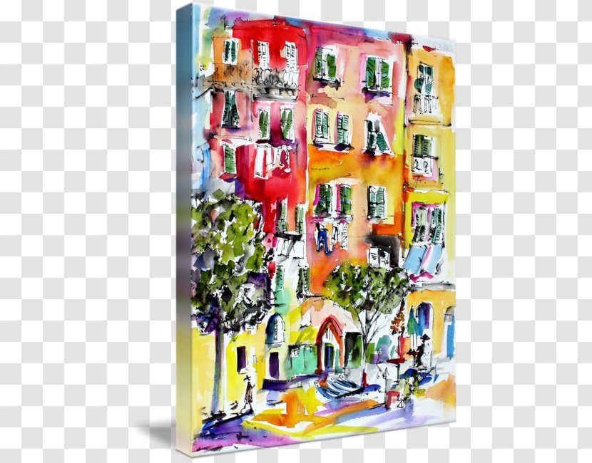 Watercolor Painting Oil Paint Mixed Media - Collage - Cinque Terre Transparent PNG