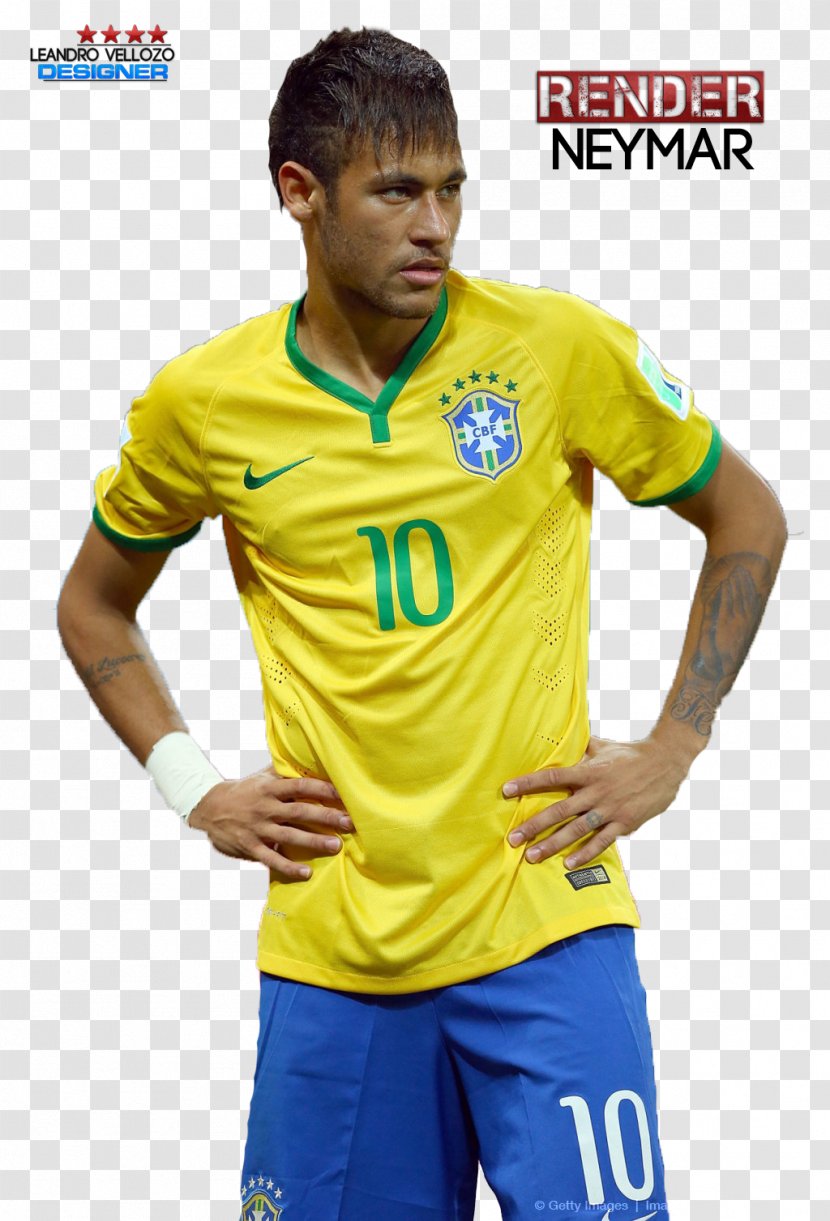 Neymar Brazil National Football Team 2014 FIFA World Cup Player - Jersey Transparent PNG