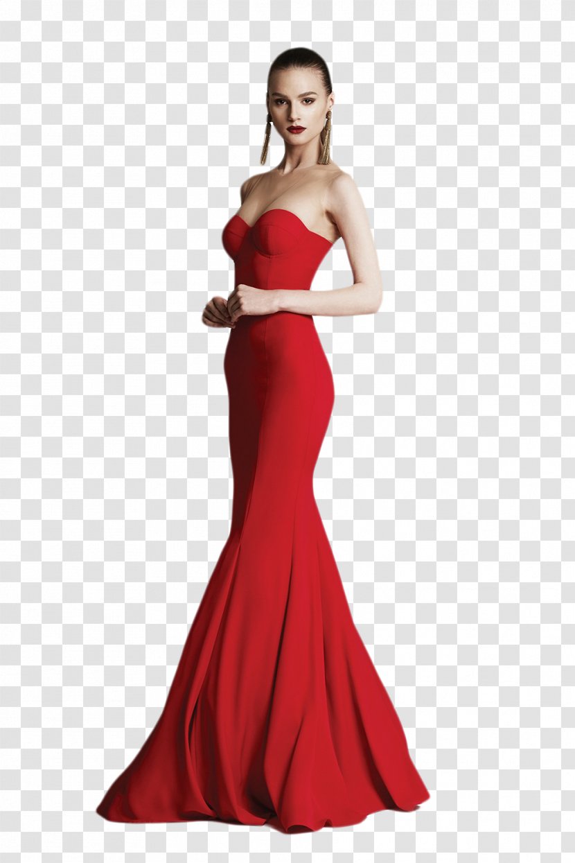 Dress Red Gown Clothing Woman - Heart Transparent PNG