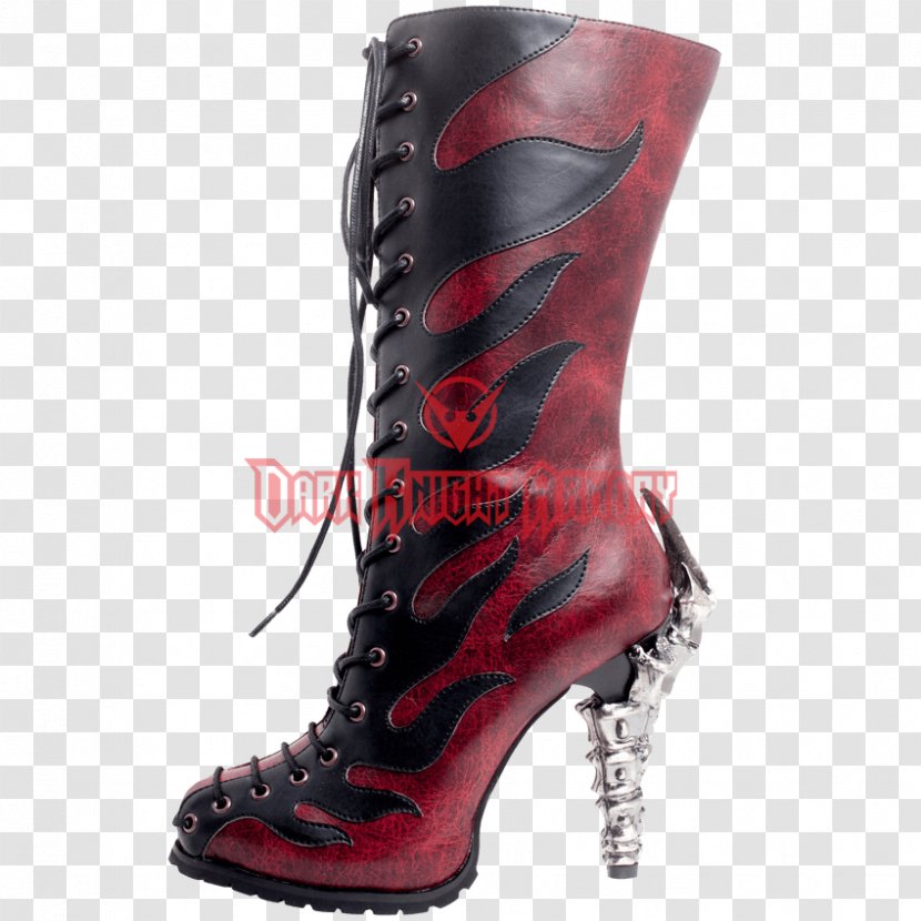 Motorcycle Boot High-heeled Shoe Knee-high - Heel - Burgundy Low Shoes For Women Transparent PNG