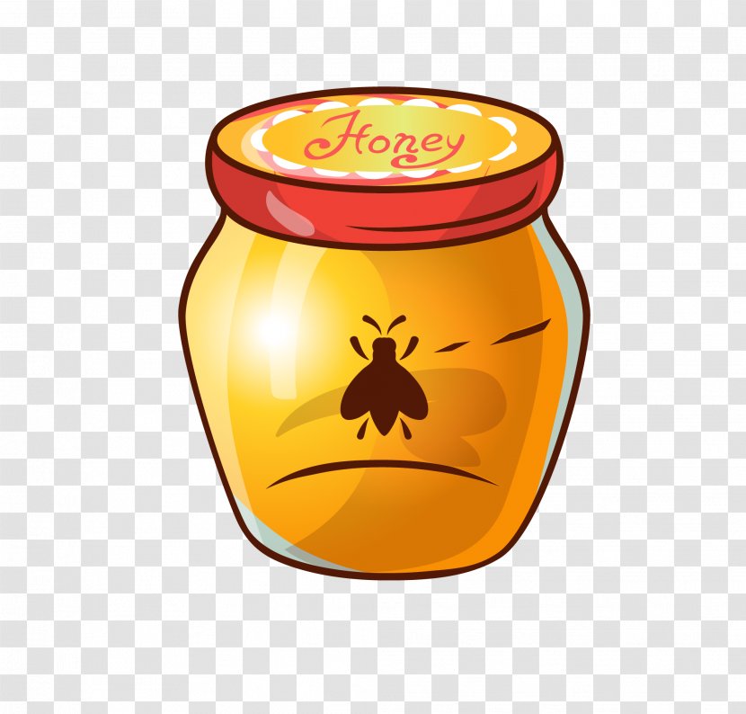 Honey Bee Jar - Drawing - Vector Material Transparent PNG