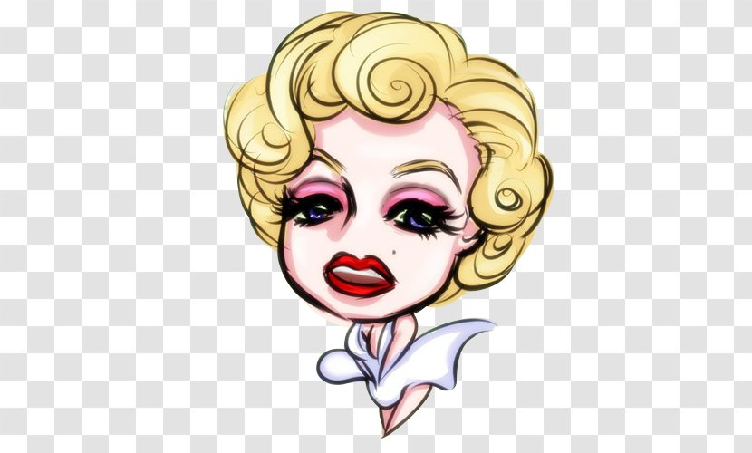Marilyn Monroe The Seven Year Itch Cartoon - Watercolor - Head Portrait Transparent PNG